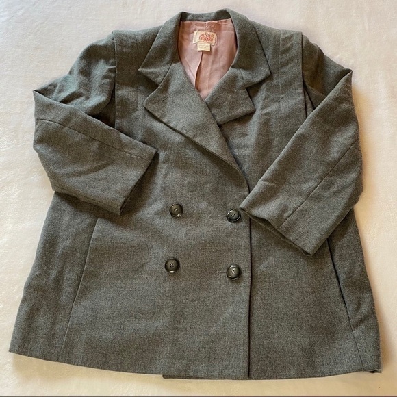 Vintage Mister Leonard Pure Virgin Wool Jacket Coat Dark Academia Gray Size 10 - Picture 8 of 14